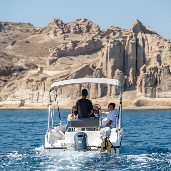Private Boat Rental no License at Santorini Coast Line by SantiMaris - SantiMaris II